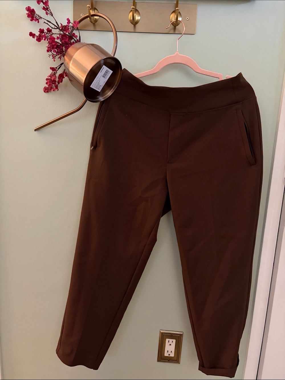 Women's Brown Trouser Ankle Pants